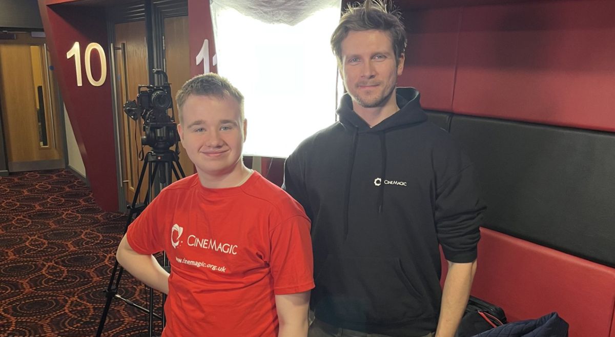 Picture of SERC student with Cinemagic staff